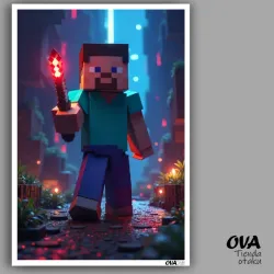 🔨 Póster pequeño Steve (Minecraft)