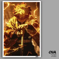 ⚡ Póster pequeño Zenitsu (Kimetsu no Yaiba)