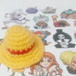 🏴‍☠️ Sombrero de Luffy llavero tejido 