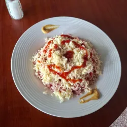 Spaguetti con Jamon & Queso Blanco