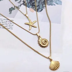 Cadenas doradas con diseños de verano 🐚🫧