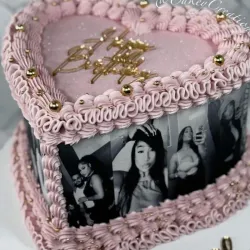 Cake de corazon con fotos