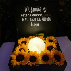 Luna entre girasoles