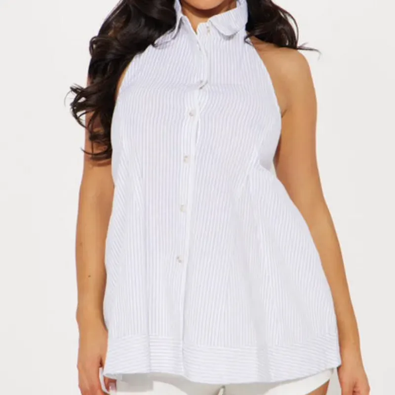 Blusa blanca con rayas