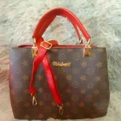 Bolso carmelita y rojo 