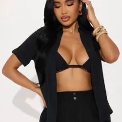 Camisa manga corta negra