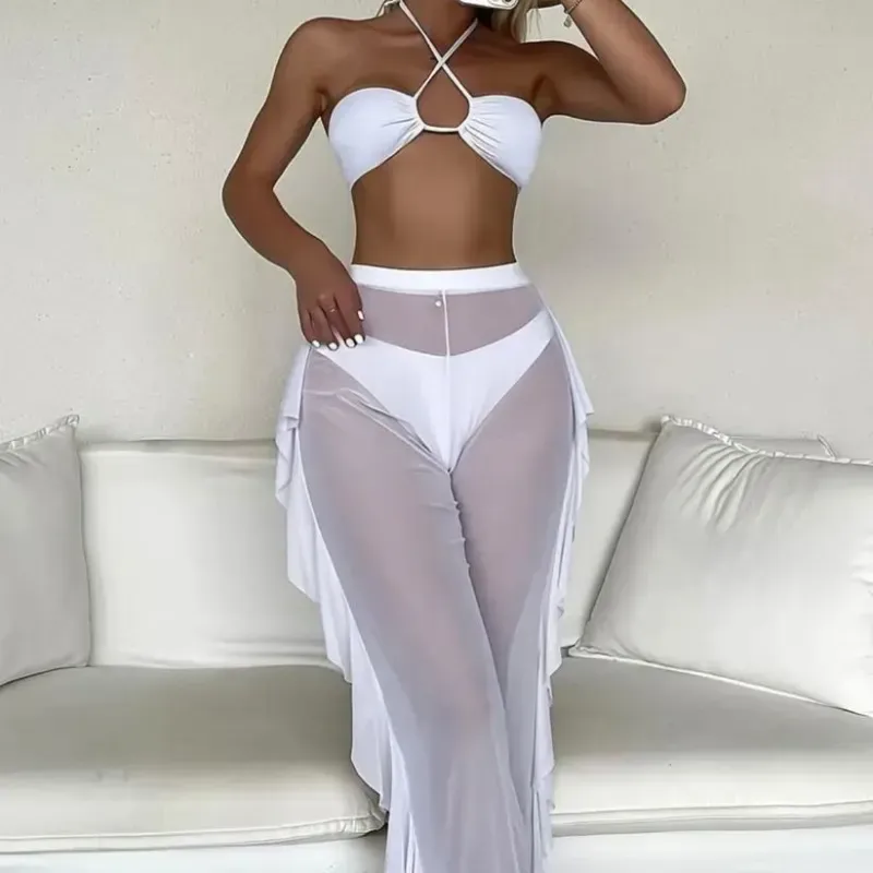 Juego de bikini 3 piezas blanco 