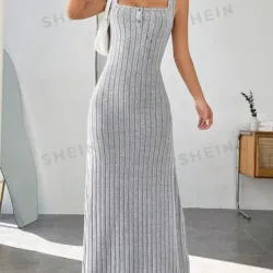 Vestido gris largo 