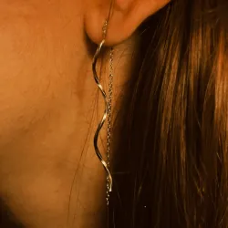 Pendientes plateados colgantes 