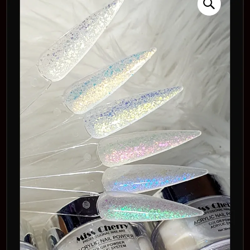 Acrílicos con glitter Miss cherry