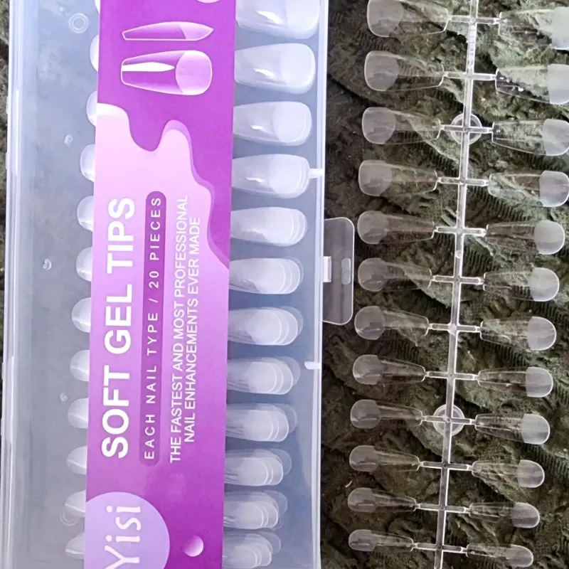 Caja de 240 tips soft gel coffin cortas