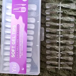 Caja de 240 tips soft gel coffin largas