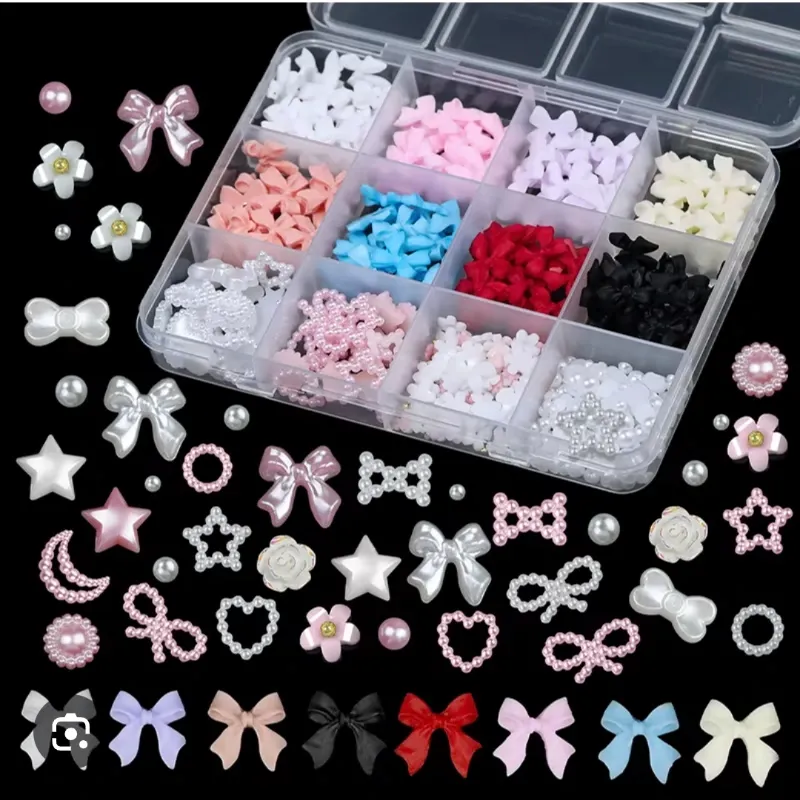 Cajas de lazos y medias perlas