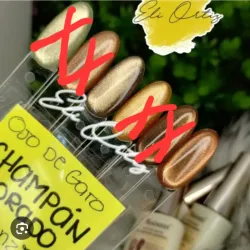Esmalte ojo de gato champán dorado
