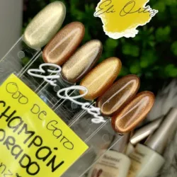 Esmalte ojo de gato champán dorado