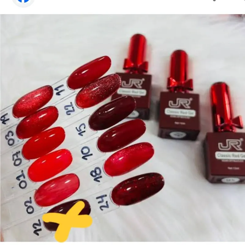 Esmaltes JR rojos, ojo de gato, reflectivo y traslúcido 