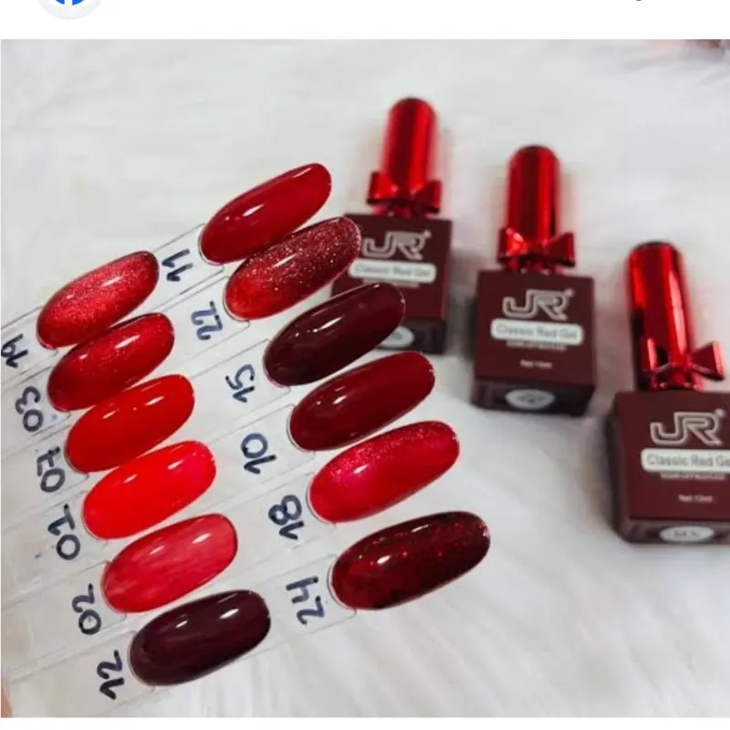 Esmaltes JR rojos, ojo de gato, reflectivo y traslúcido