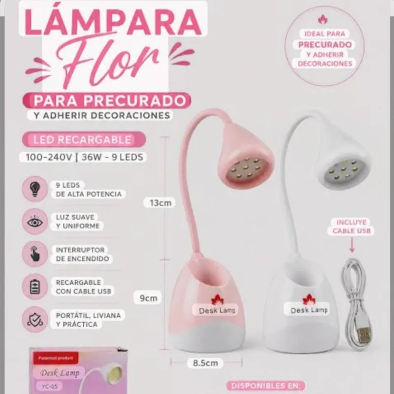 Lámpara de soft gel recargable