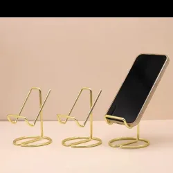 Soporte de teléfono dorado