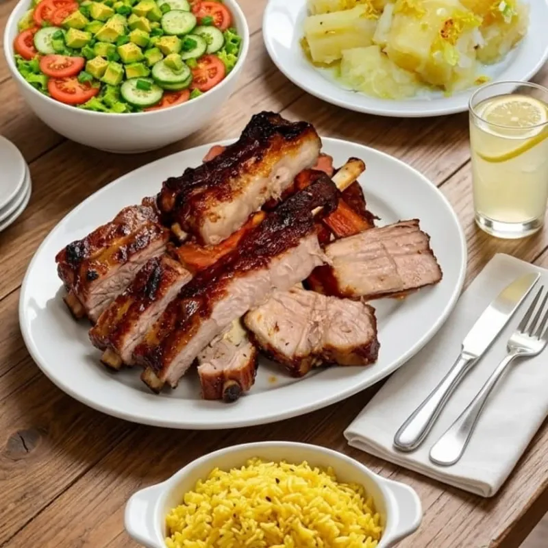 Combo con costillas de cerdo fritas para 10 personas