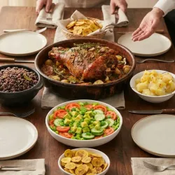 Combo con pernil de cerdo asado en cazuela para 10 personas 