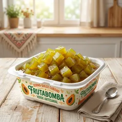 Dulce de frutabomba verde en almíbar 