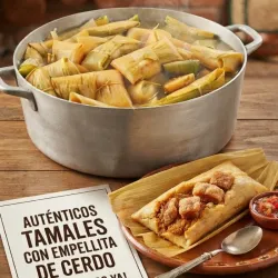 Tamales con sazón y carne