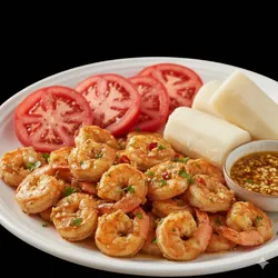 Camarones al Ajillo con Arroz