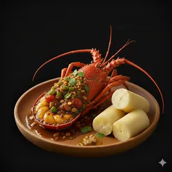 Langosta al Ajillo con Arroz