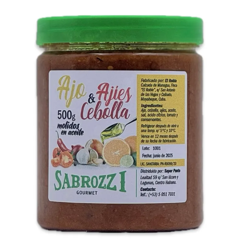 Ajo, Cebolla y Ajies molidos en aceites