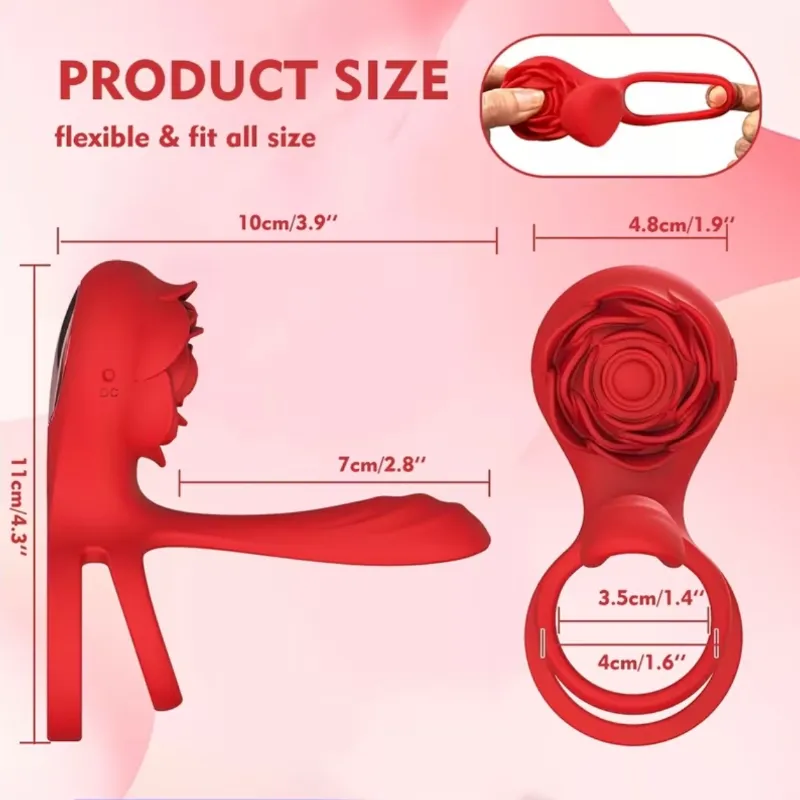 Anillo Vibrador de Rosa