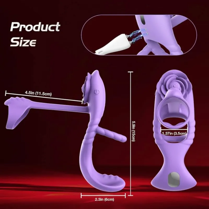 Anillo Vibrador de Rosa para el Pene y Clítoris