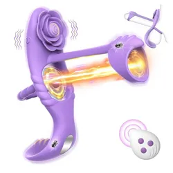 Anillo Vibrador de Rosa para el Pene y Clítoris