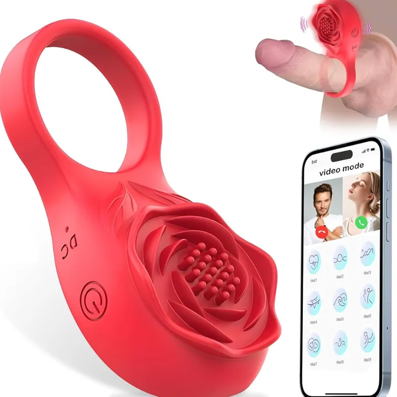 Anillo Vibrador de Rosa para Pene