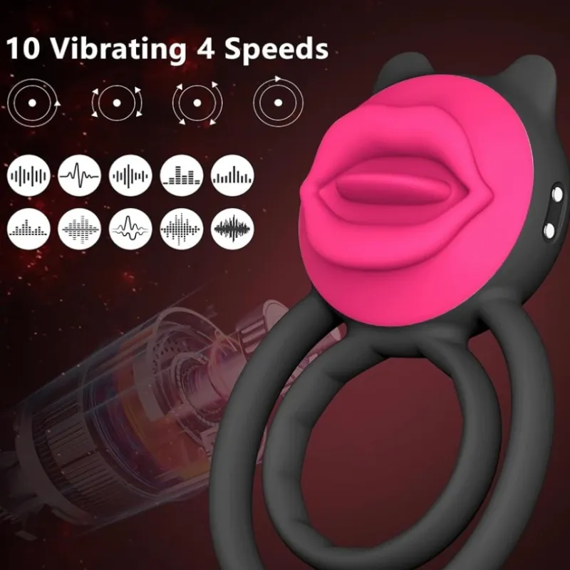 Anillo Vibrador para el Pene con Lengua