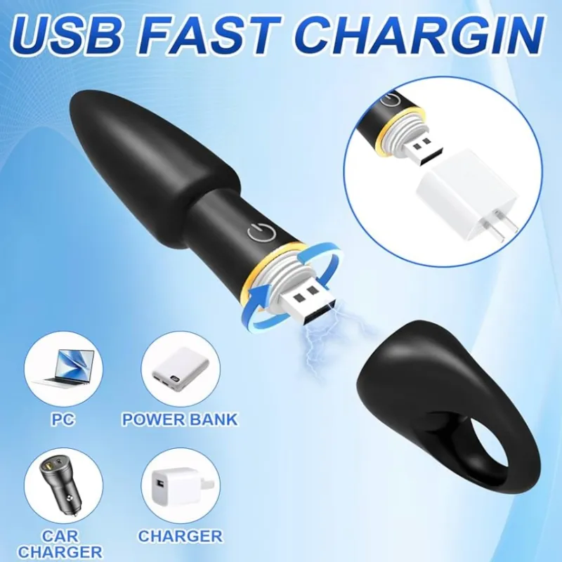 Conector Anal Vibrador con Anillo