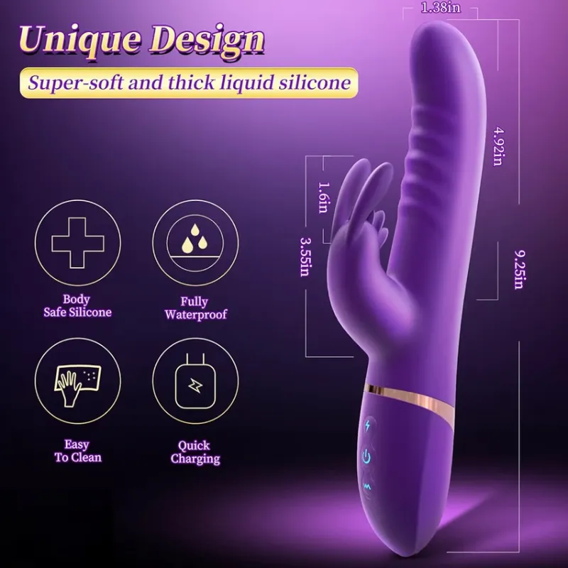 Conejito Vibrador de Empuje 4 en 1