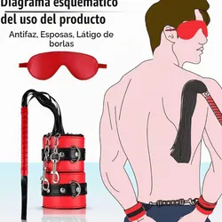 Conjunto de Esposas, Látigo y Antifaz