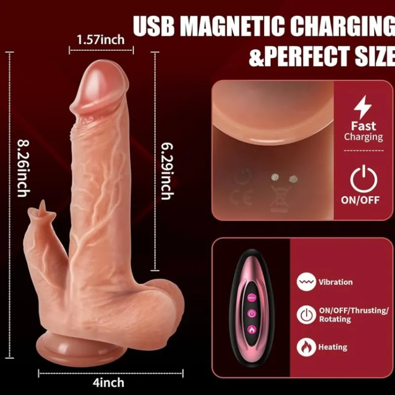 Consolador de Empuje Vibrador para Lamer