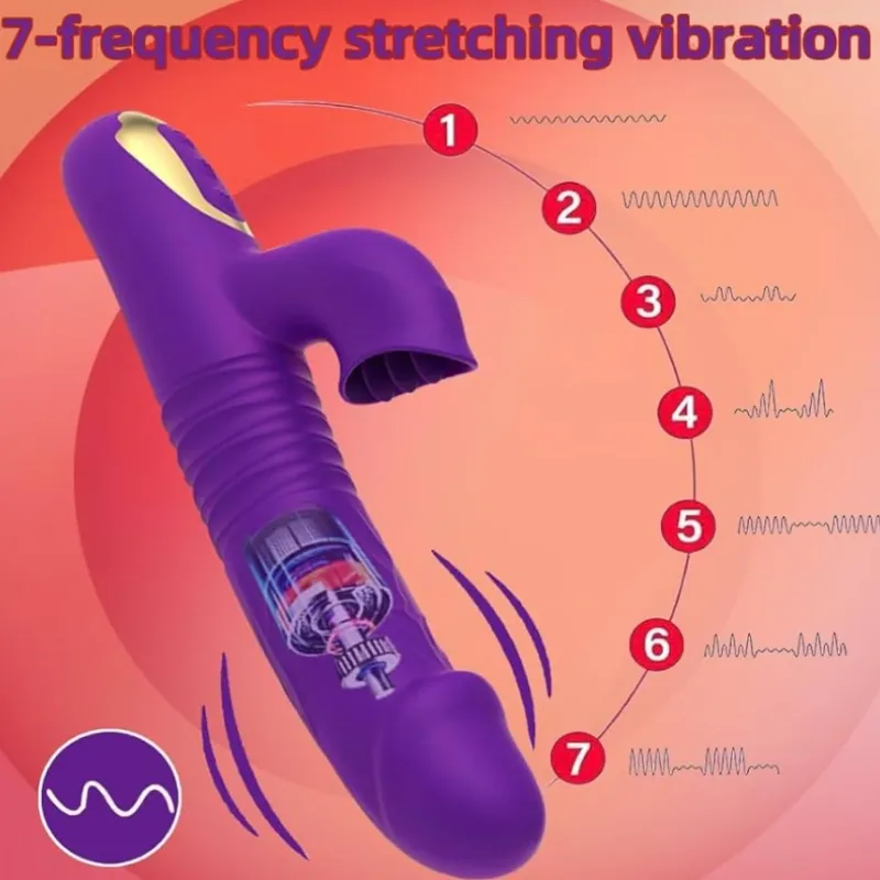Consolador de Empuje Vibrador Triple Lengua