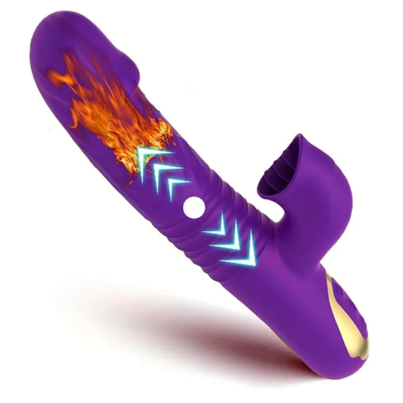 Consolador de Empuje Vibrador Triple Lengua