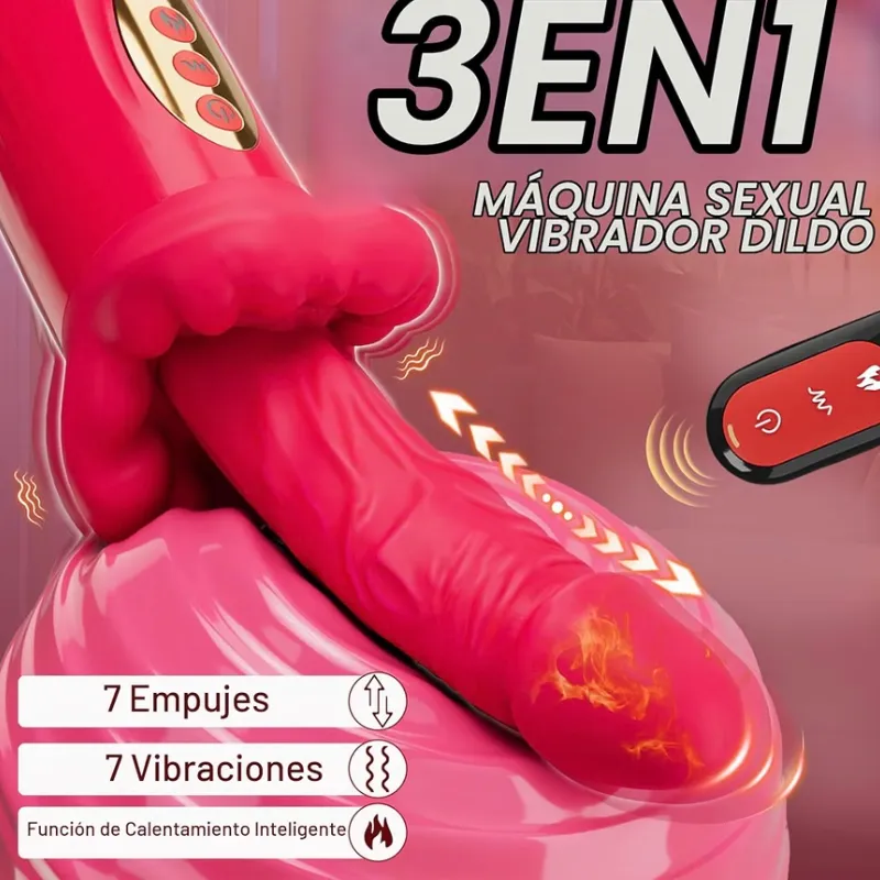 Consolador Vibrador de Boca y Soporte