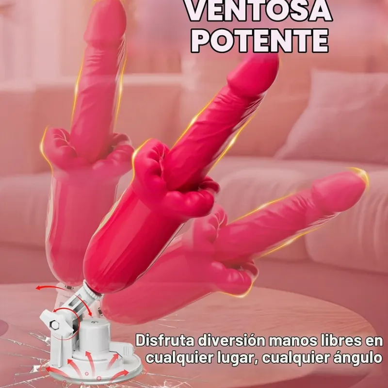 Consolador Vibrador de Boca y Soporte