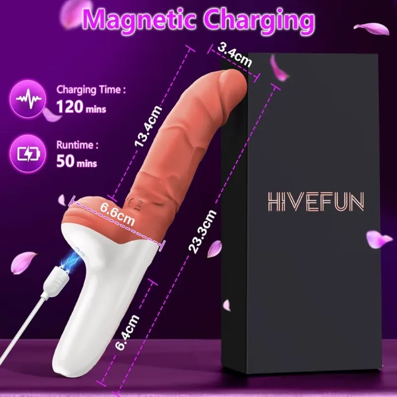 Consolador Vibrador Rodante y de Empuje