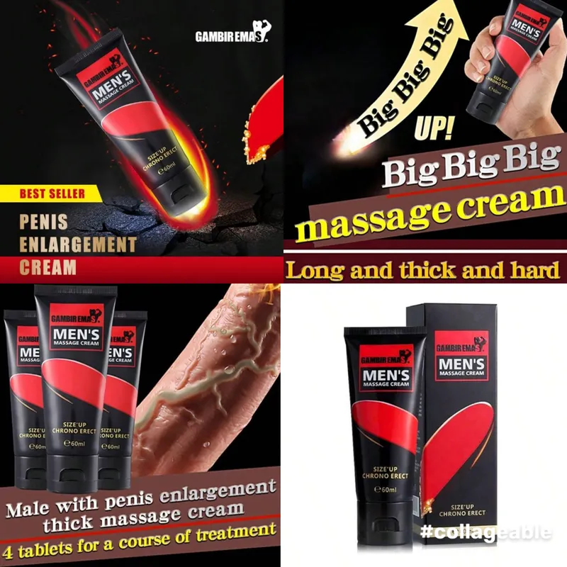 Crema de Masaje Lubricante para Agrandar el Pene