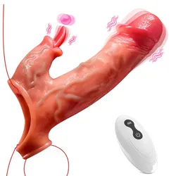 Funda Vibradora Realista para el Pene con Lengua