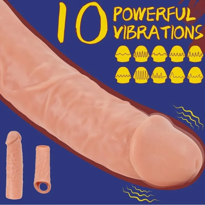 Juego de 3 Fundas Vibradoras Extensoras de Pene
