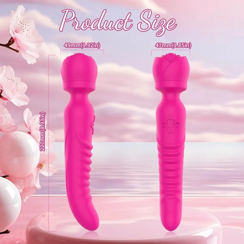 Masajeador Vibrador Rose Blossom 2 en 1