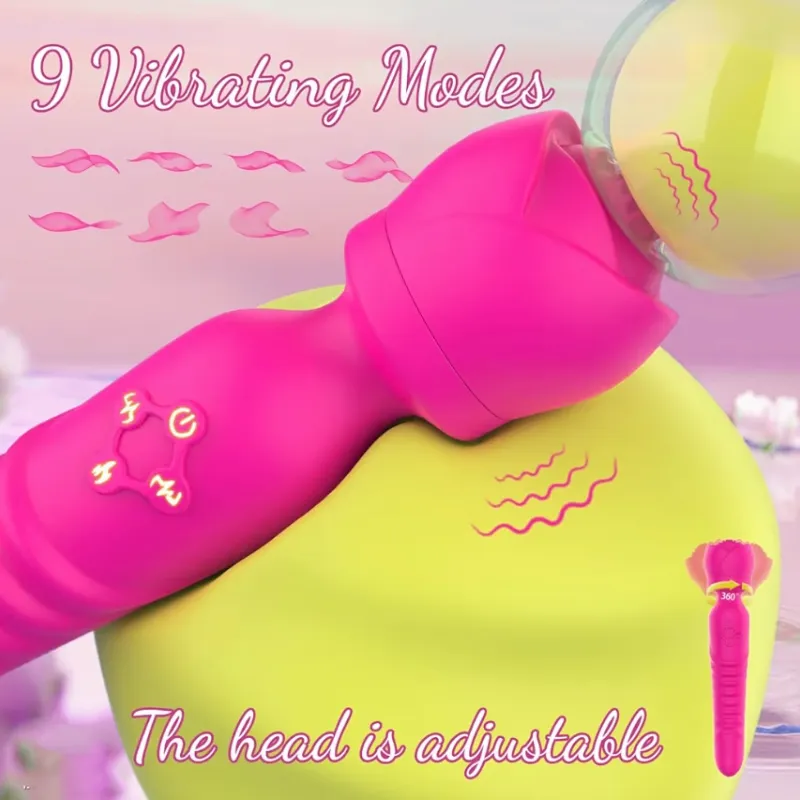 Masajeador Vibrador Rose Blossom 2 en 1