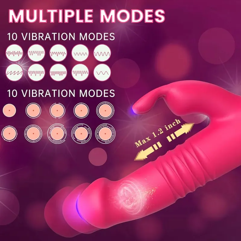 Vibrador Conejo de Empuje Rotativo 